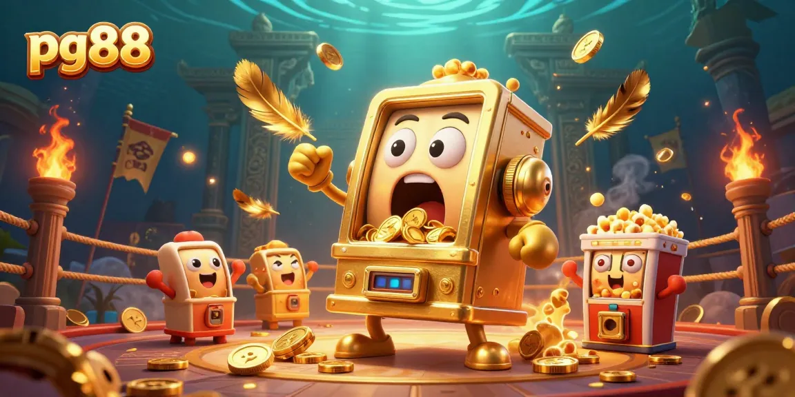 Spin the jackpot on pg88 with a lively golden slot machine and stunning casino details.