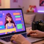Engaging NSFW AI girlfriend interaction on a digital platform, customizable avatars, cozy atmosphere.