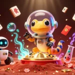 Engage with NC88 as a Martian gecko discovers a golden casino, surrounded by dynamic gaming elements.