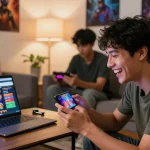 Exciting online gaming experience with ngamenjitu featuring players enjoying vibrant slot games and lottery.
