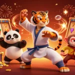 Engage with SLOT QRIS action featuring vibrant characters and dynamic gambling elements in a celebratory casino scene.