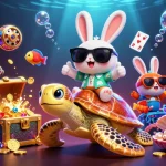 b52club players enjoy vibrant gaming with 3D characters and dynamic slot elements in a colorful underwater scene.
