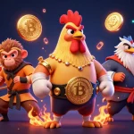 Situs depo 10k showcases players spinning slot machines for big wins in an energetic casino scene.