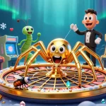 Spin and win at Sun Win's thrilling online casino experience with vibrant golden web and 3D gaming elements.