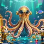 Experience thrilling tỷ lệ kèo excitement with a kraken, diving cat, and treasures in a dynamic casino scene.