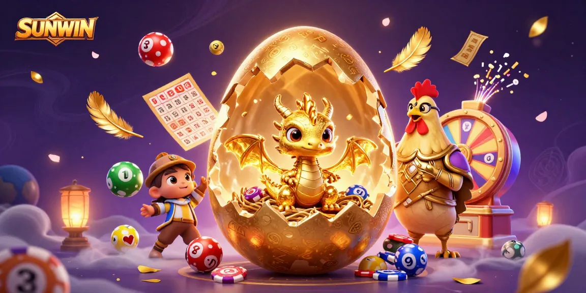 SUNWIN engages players with a magical depiction of a golden dragon on poker chips, celebrating thrilling casino wins.