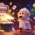 Experience thrilling gameplay at Jai club with a playful ghost-hunter puppy and mischievous monkey in a vibrant casino scene.