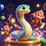 Engage with bongdalu's vibrant casino scene featuring a rainbow serpent, monkey king, and lively gambling elements.