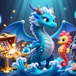 Experience thrilling slots at LC88 with vibrant characters and explosive treasure in this immersive 3D illustration.