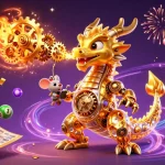 SUNWIN's exciting online games come to life with a golden dragon and dynamic lottery elements.