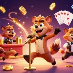 Explore kèo nhà cái dynamics with animated hyenas in a lively casino scene.
