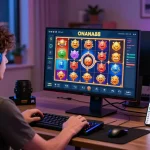 Engaging user gaming on ONANA88 platform with vibrant visuals and cozy atmosphere.