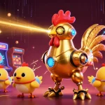 Experience winning at 23naga with vibrant online gaming elements in a captivating 3D casino scene.
