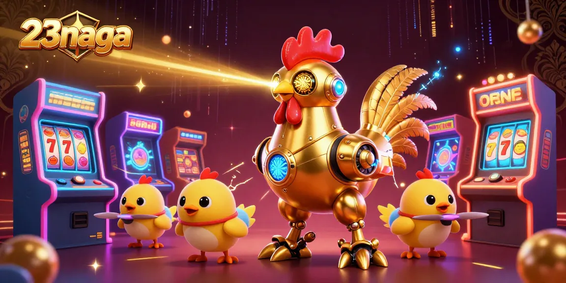 Experience winning at 23naga with vibrant online gaming elements in a captivating 3D casino scene.