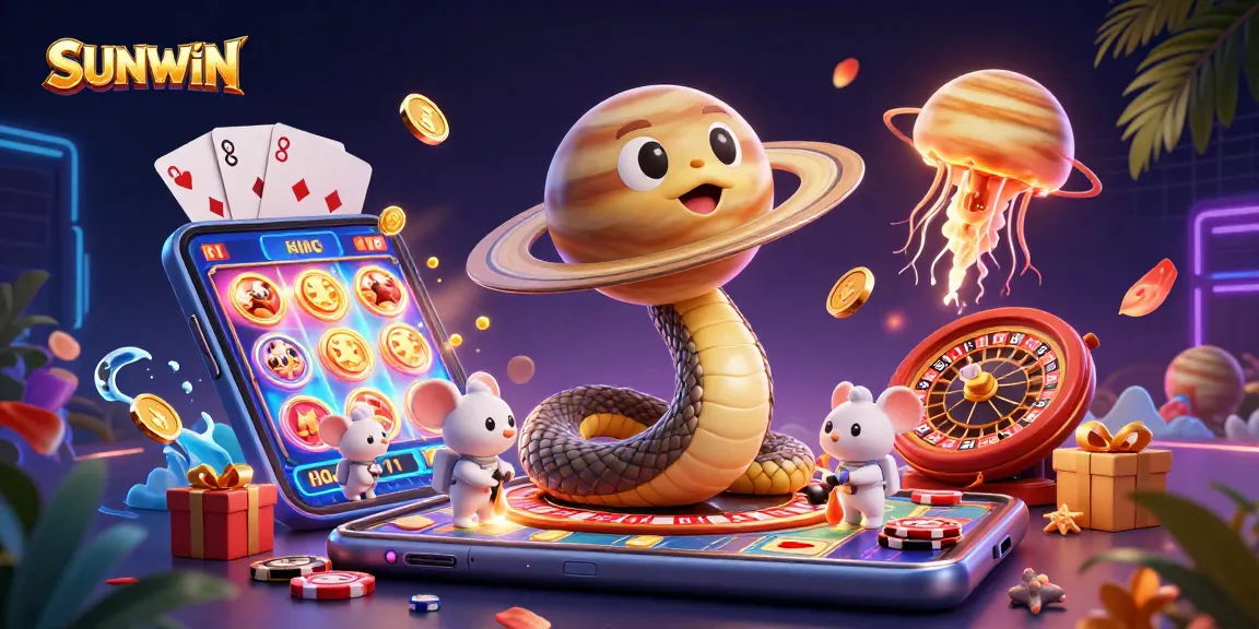 SUNWIN captivates players with a vibrant 3D cosmic casino scene, featuring betting astronaut mice and a dazzling jellyfish dealer.