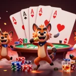 Mitra77 menghadirkan suasana seru dengan hyena di klub kasino, mengeksekusi aksi slot dengan simbol keberuntungan dan suasana meriah.