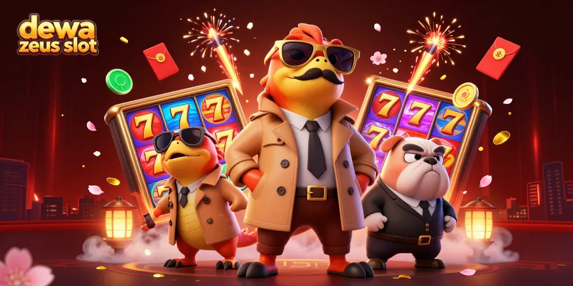Play the exciting dewa zeus slot game with raptors attempting a clever entrance to a VIP casino lounge.