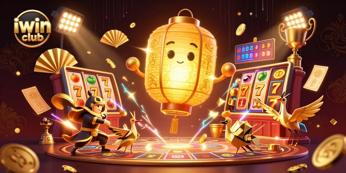 Experience thrilling wins at iwin club's vibrant slot games with dynamic animations and glowing symbols.