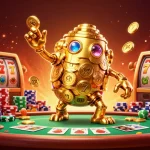Experience winnings at menangclub88 with a vibrant 3D casino scene filled with dynamic slots and poker elements.