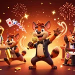 Experience gaming excitement at nhà cái open88 with vibrant hyenas in a dynamic casino scene.