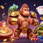 Experience thrilling gameplay with wopslot's vibrant casino illustration showcasing slots, coins, and characters