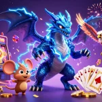 Experience the thrill of winning at situs slot gacor with vibrant casino characters and dynamic slot elements.