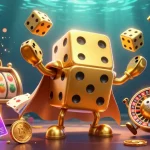 Engage with DAUNEMAS through vibrant 3D casino characters featuring slot game elements.