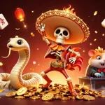Engage in thrilling games at 12play with the vibrant casino scene featuring a dancing skeleton and festive elements.