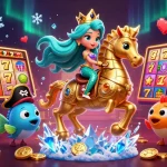 Bermain game online di batik jitu dengan warna mencolok dan elemen permainan yang dinamis.